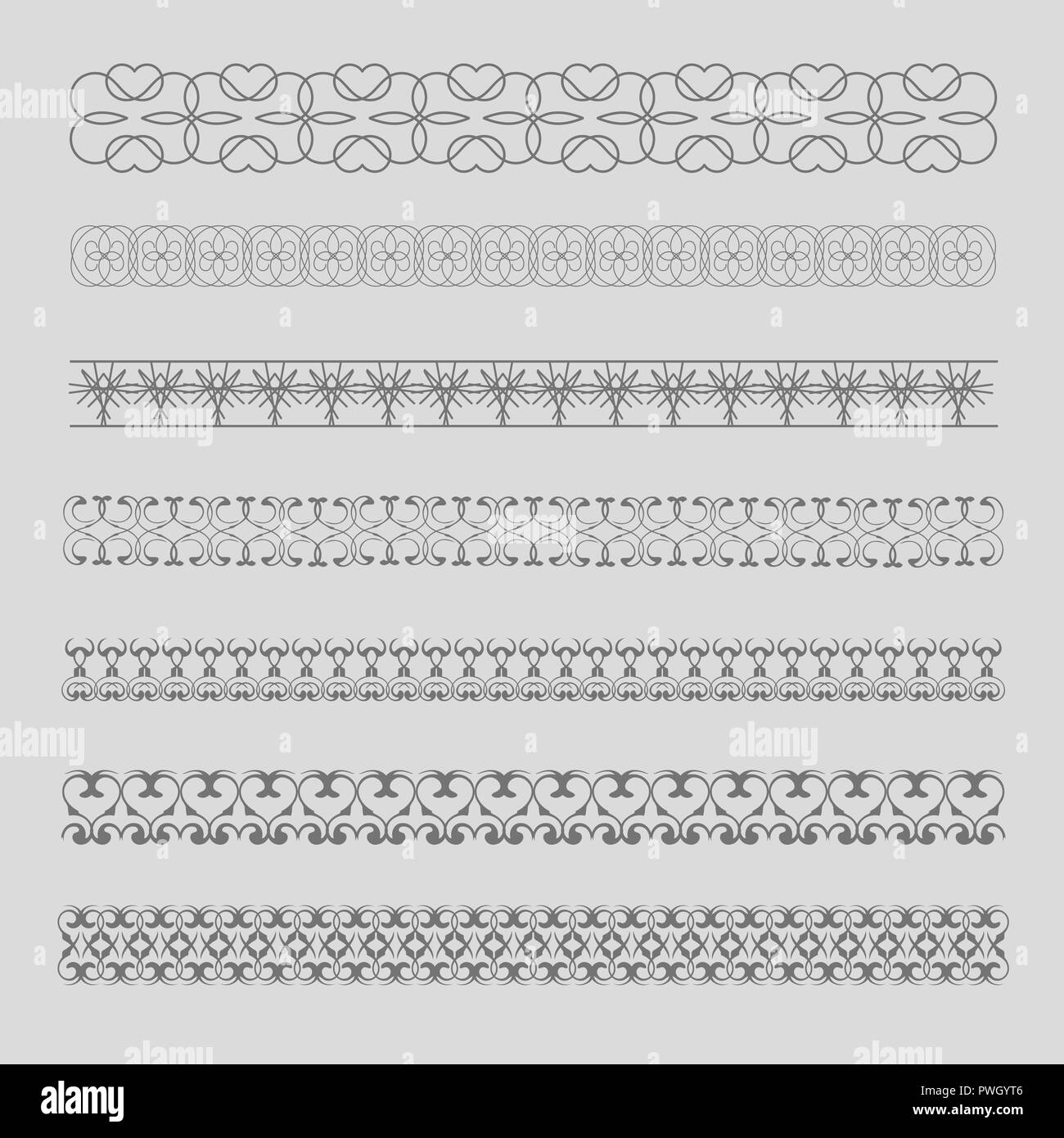 Decorative Borders. Patterned, frame for  invitations, postcards and other printed products. Stock Vector