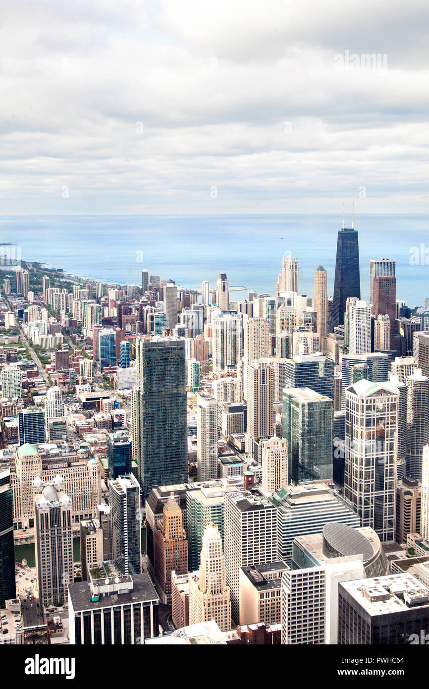 Chicago skyline seen from Willis Tower Stock Photo - Alamy