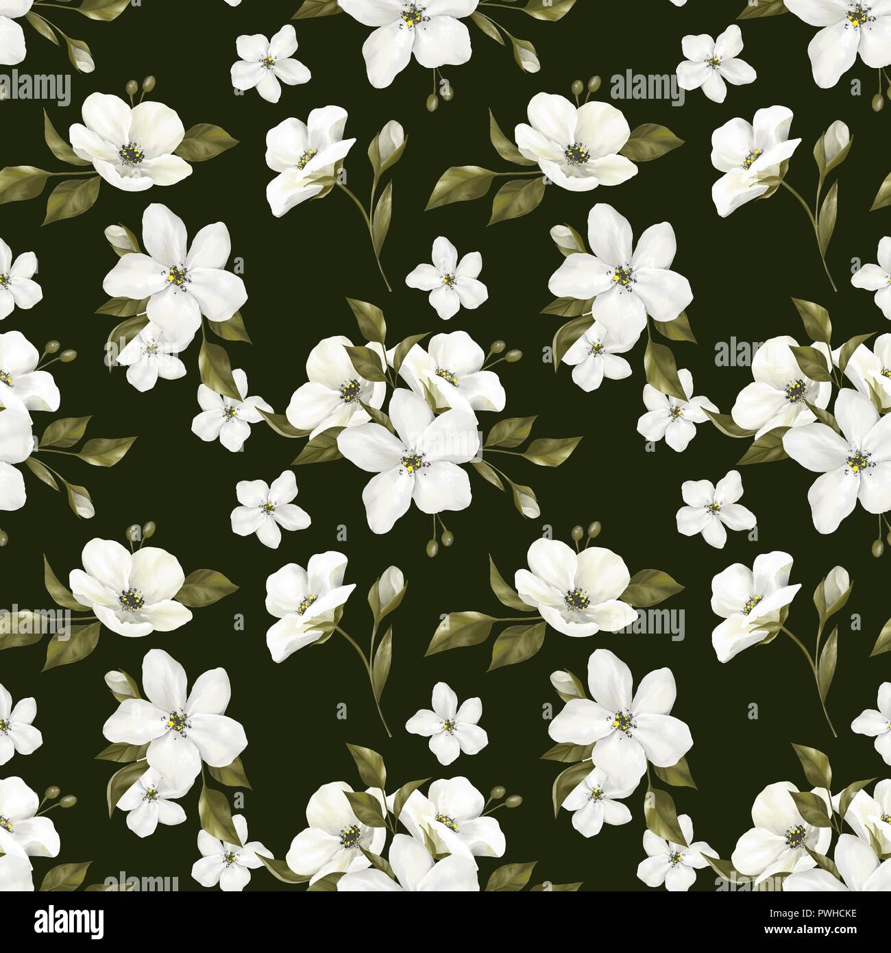 Seamless pattern apple tree hi-res stock photography and images - Alamy