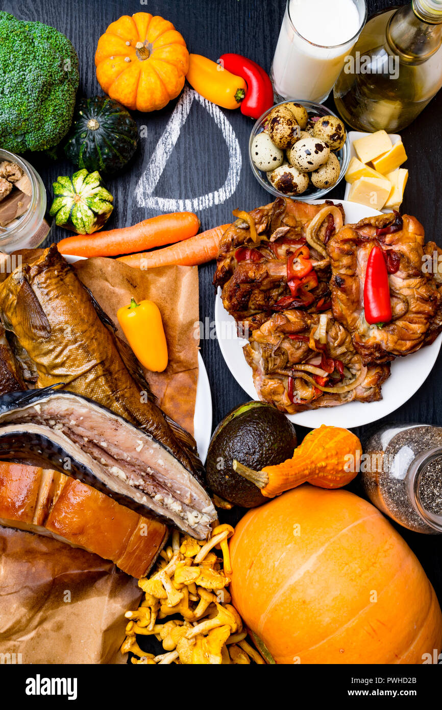 Foods rich in vitamin D. Food rich in natural vitamin d as fish, eggs