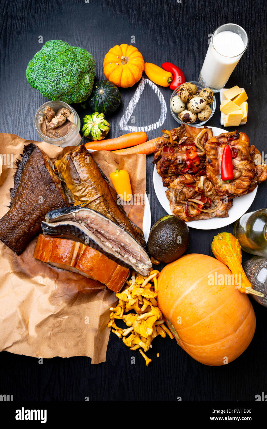 Foods rich in vitamin D. Food rich in natural vitamin d as fish, eggs