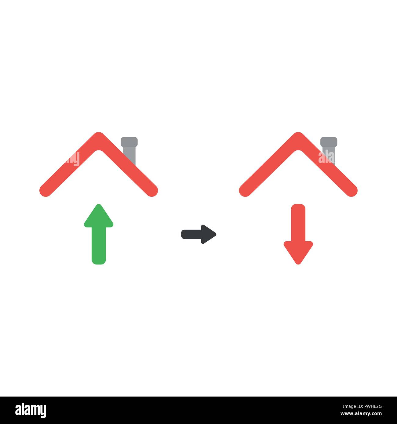 Vector illustration icon concept of arrow moving up and down under ...