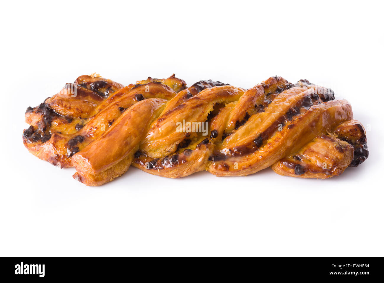 Homemade braid chocolate background Stock Photo