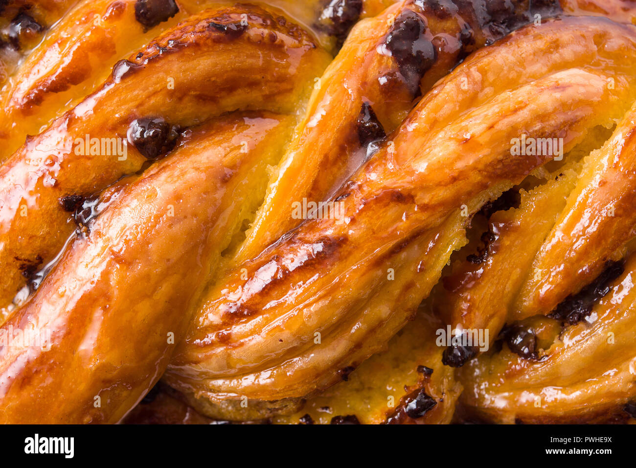 Homemade braid chocolate background Stock Photo