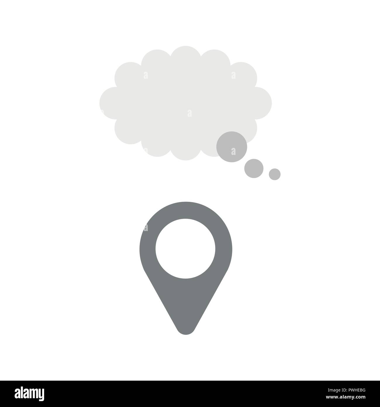 Vector illustration icon concept of map pointer with blank thought bubble. Stock Vector