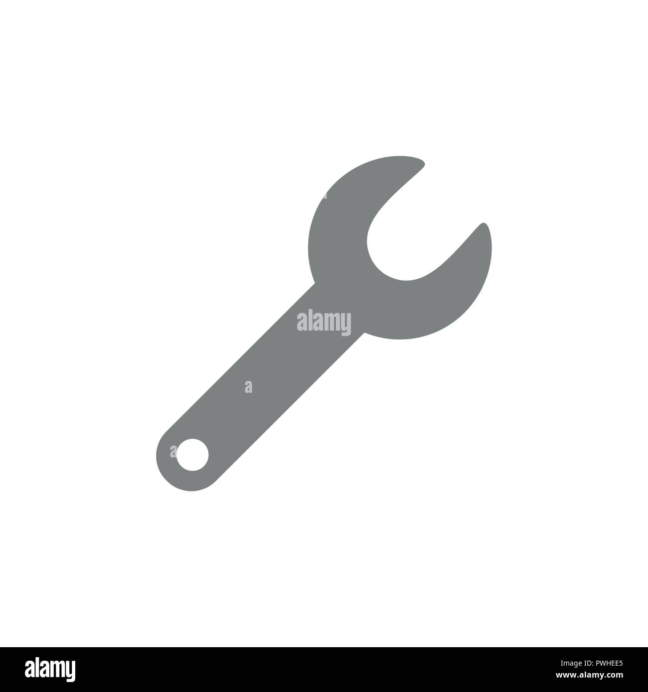 Vector illustration icon concept of grey spanner. Stock Vector