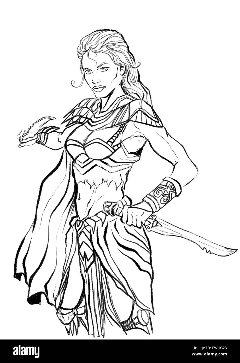 Warrior Girl  Drawing Skill