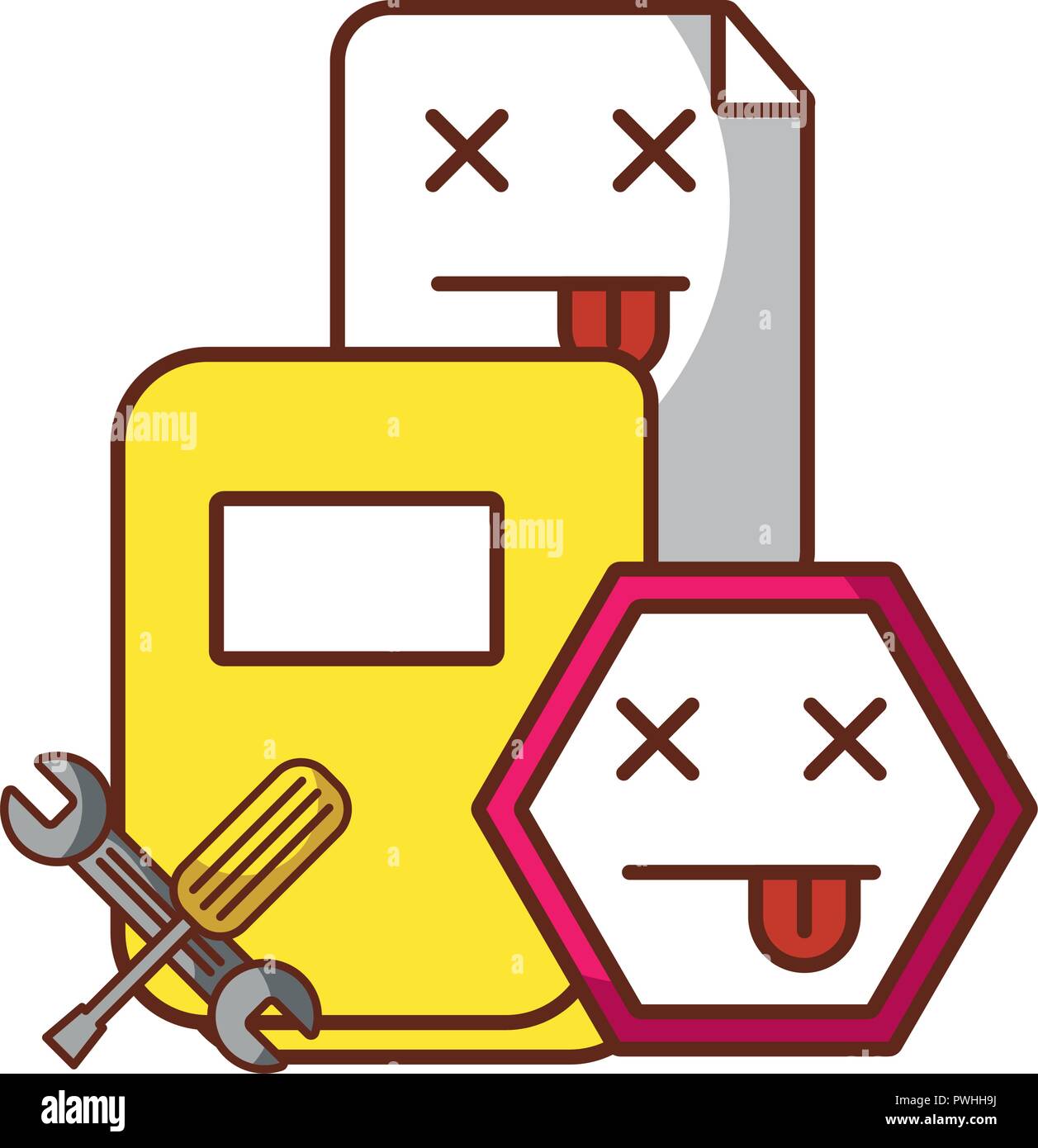 website page error folder file support tools vector illustration Stock Vector