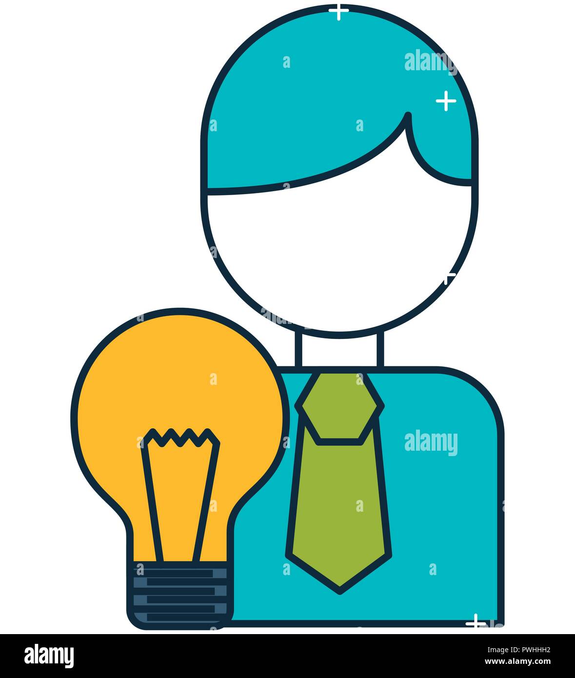 business character bulb idea innovation vector illustration Stock ...