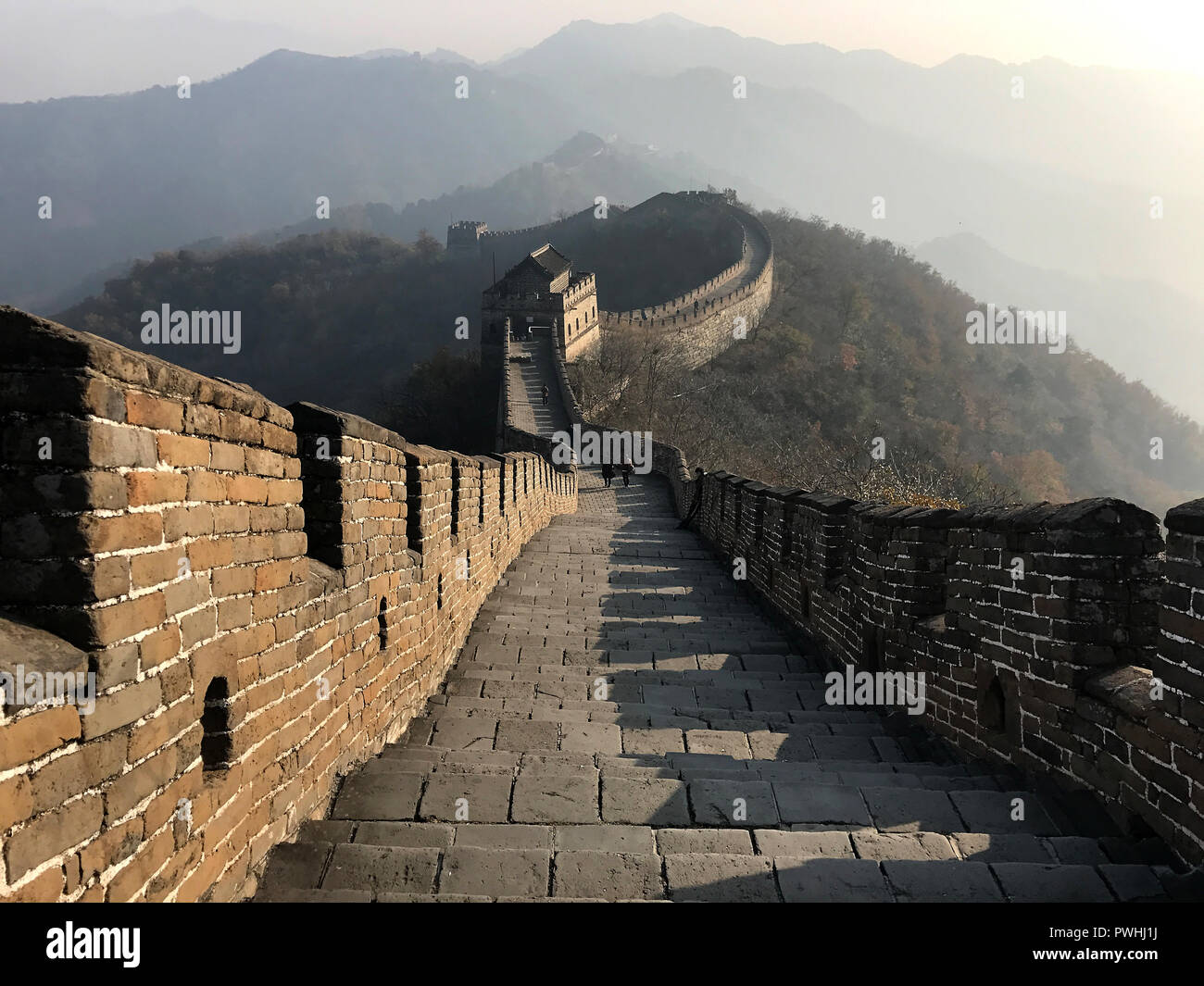 The amazing Great Wall of China at Mutianyu Stock Photo