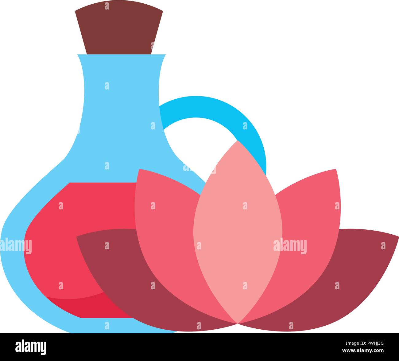Message Lotion Icon massage lotion bottle lotus flower spa healthy vector illustration ...