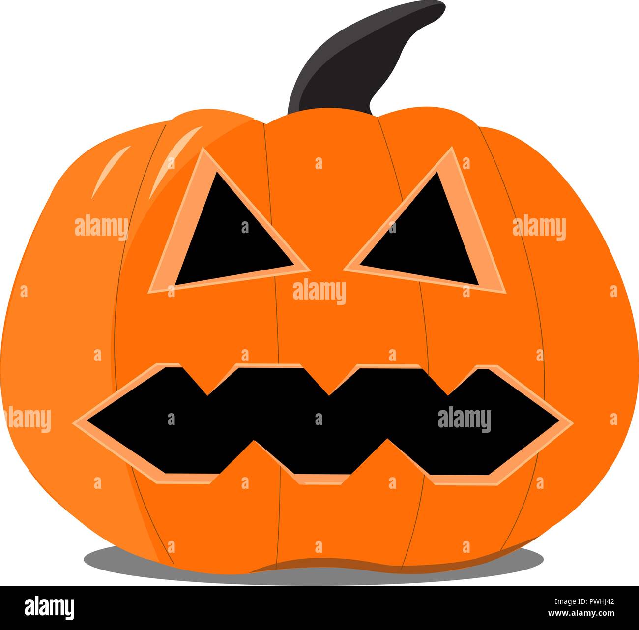 Flat Halloween pumpkin on the white background Stock Vector Image & Art ...