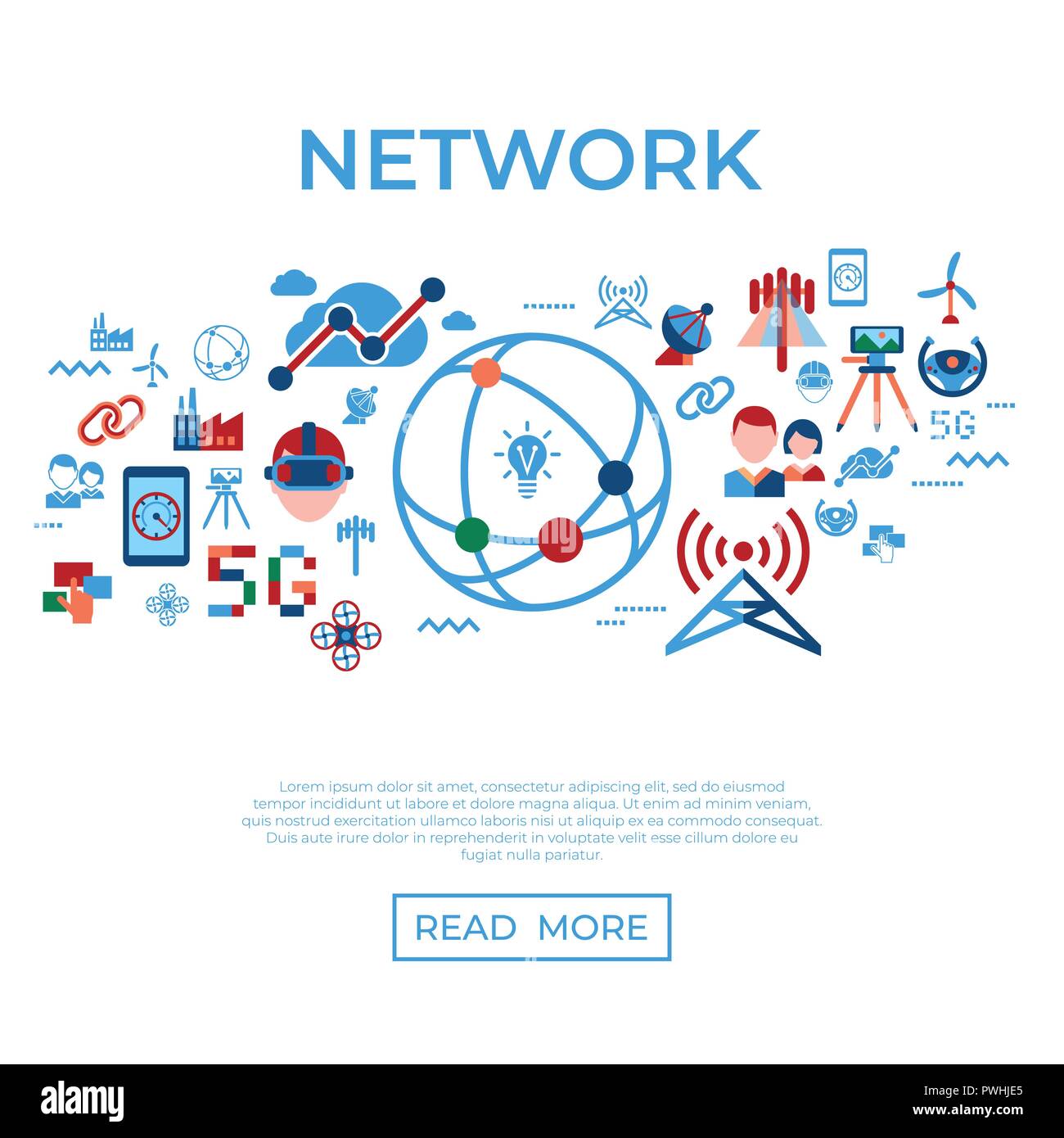 Digital vector mobile technology and network simple icons set ...