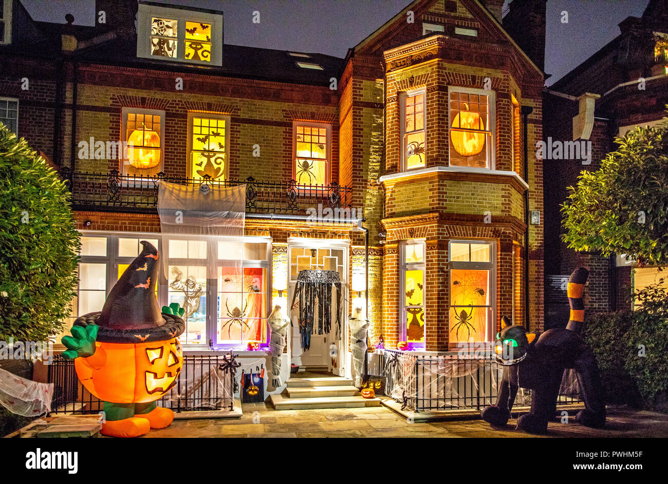 Haunted Halloween House Wandsworth Common London UK Stock Photo