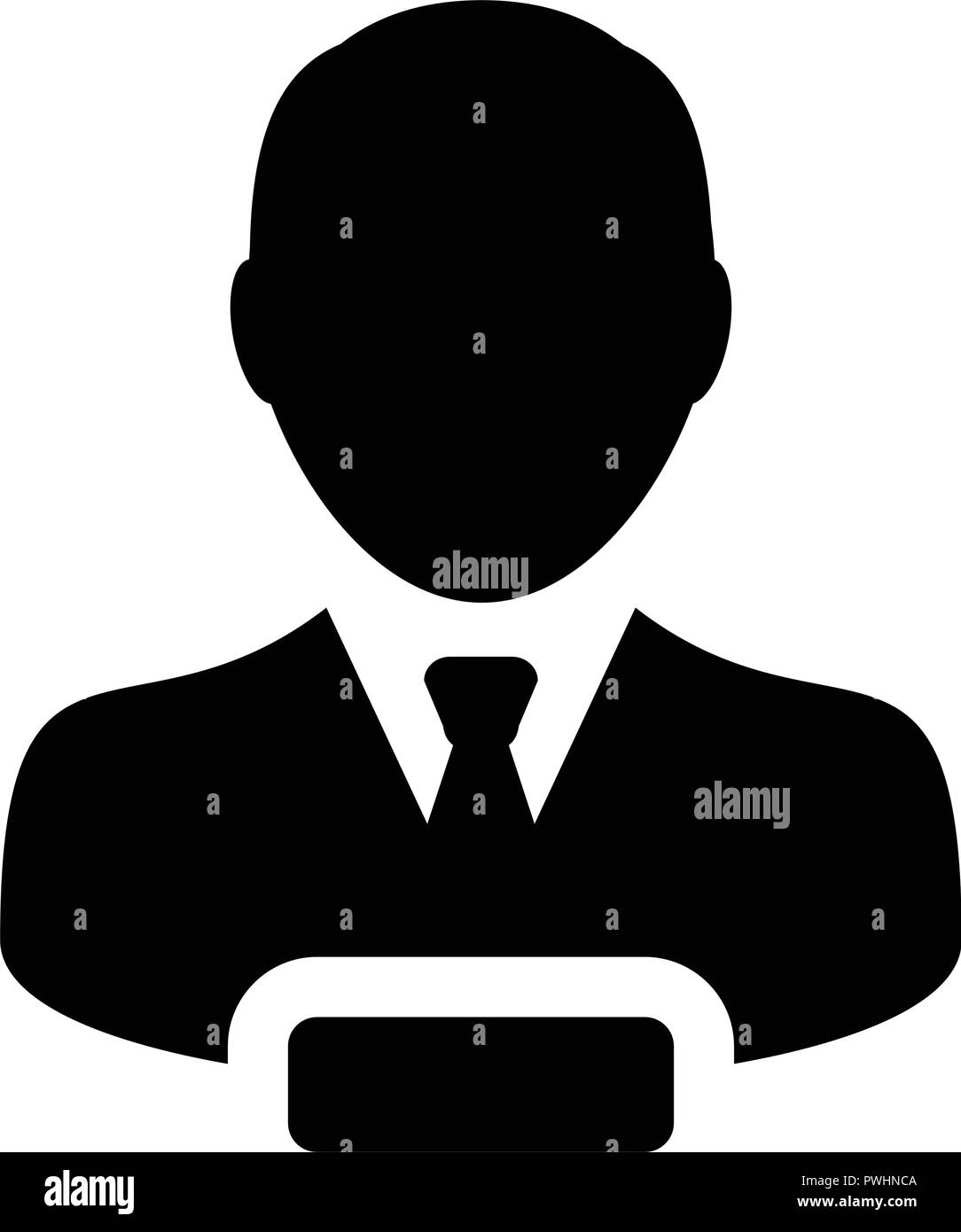 Delete user icon vector male person profile avatar with minus symbol in flat color glyph pictogram illustration Stock Vector