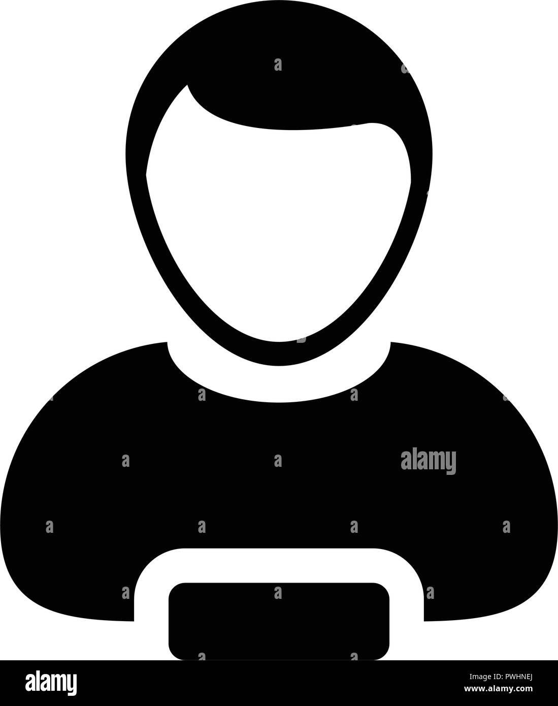 Male icon vector delete user person profile avatar with minus symbol in flat color glyph pictogram illustration Stock Vector