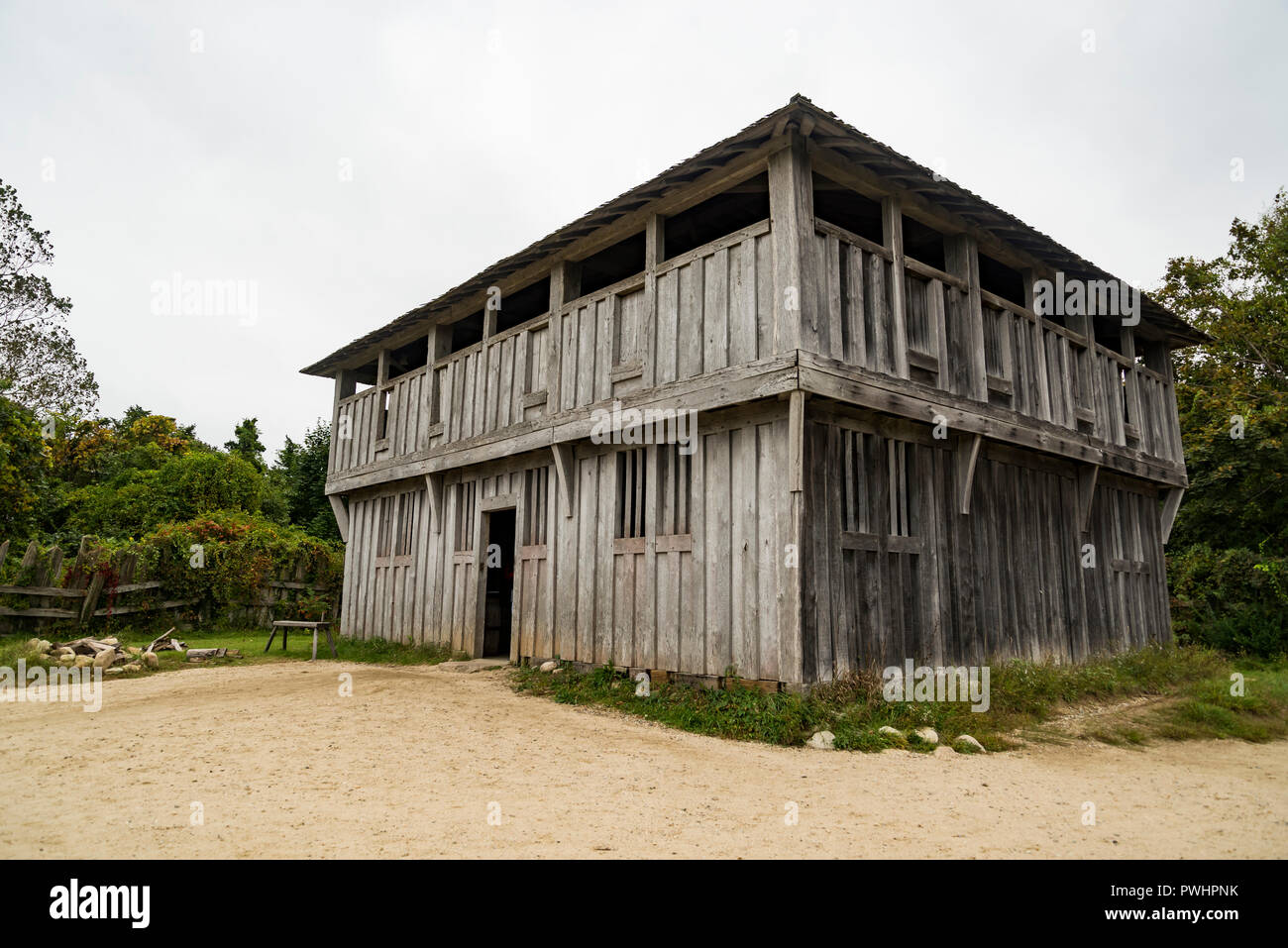 Old buildings in Plimoth plantation at Plymouth, MA Stock Photo Alamy
