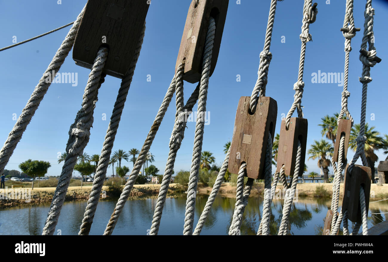 shroud tensioners, ship rigging Stock Photo Alamy