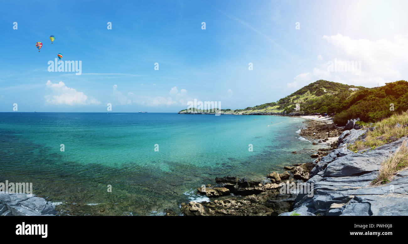 Seascape view at srichang Island Chonburi province,Thailand Stock Photo