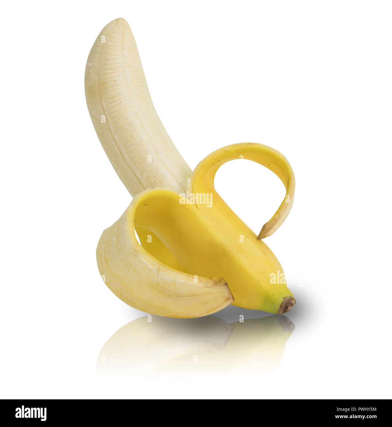 banana isolated on white background with clipping path Stock Photo