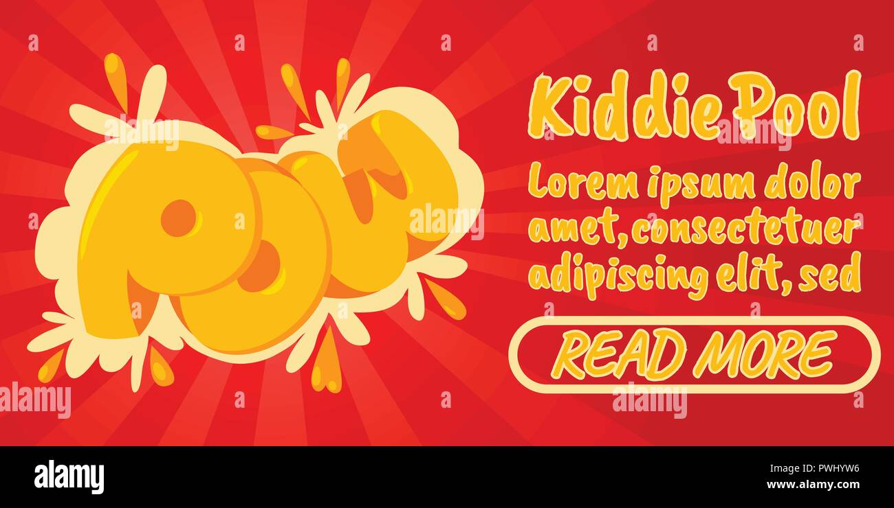 Kiddie pool concept banner, comics isometric style Stock Vector Image