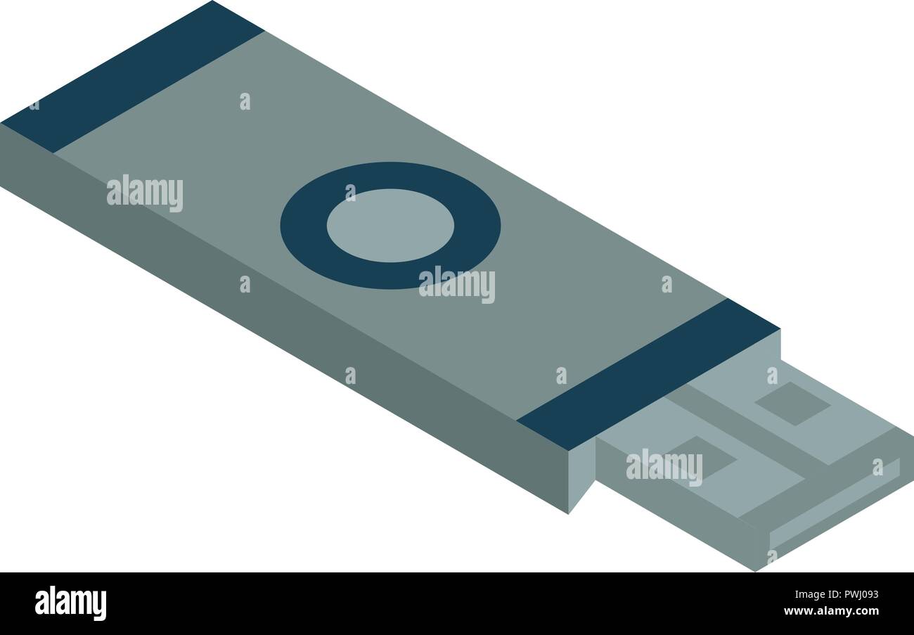 Usb flash memory icon, isometric style Stock Vector