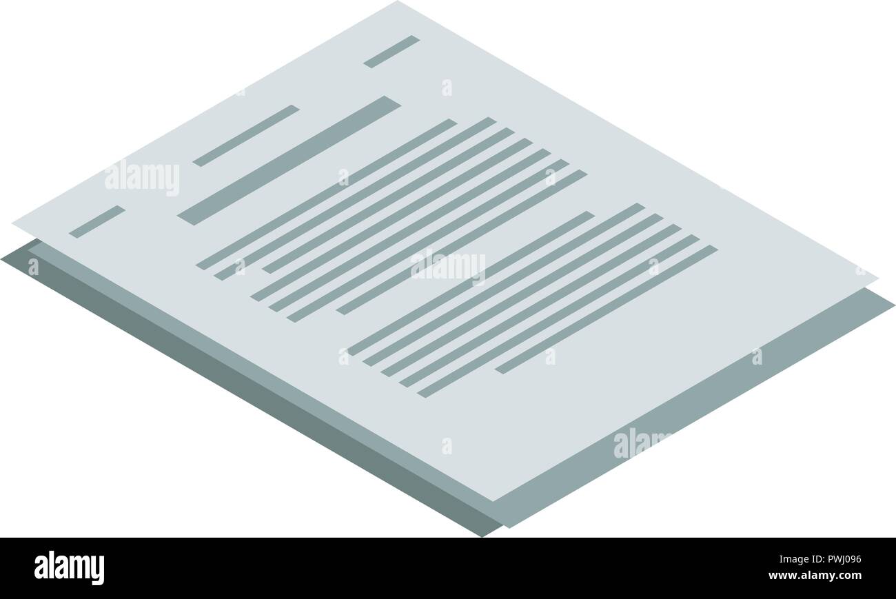 Tax paper icon, isometric style Stock Vector