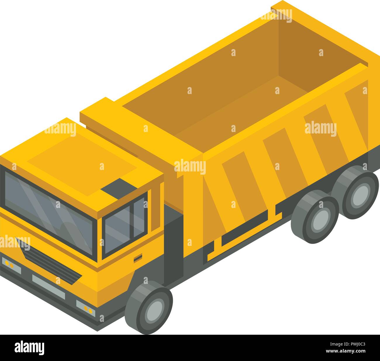 Construction truck icon, isometric style Stock Vector