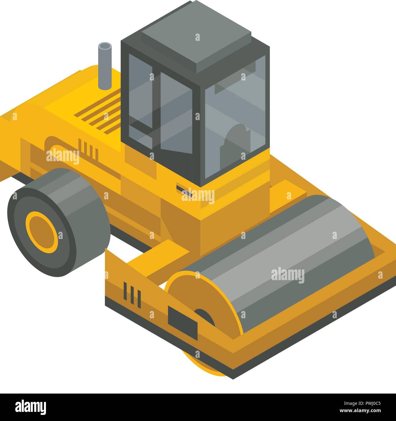 Road roller vehicle icon, isometric style Stock Vector