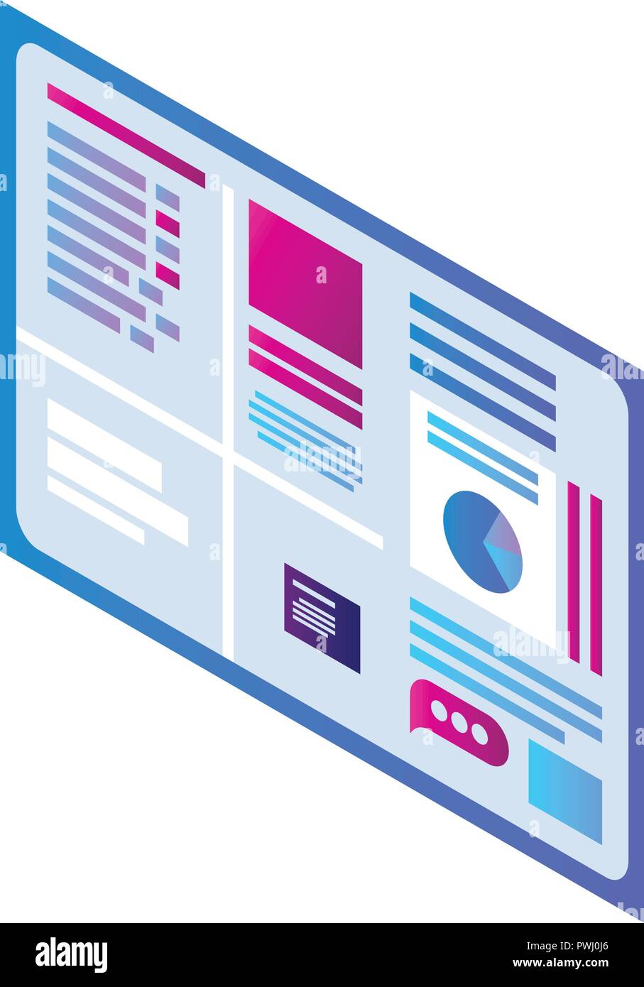 Visualization wall icon, isometric style Stock Vector