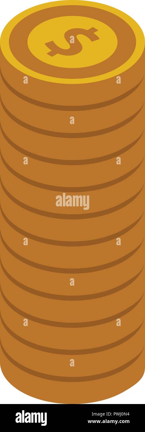 Coin stack icon, isometric style Stock Vector Image & Art - Alamy