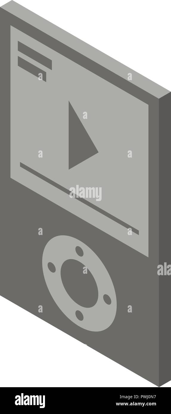 Media player icon, isometric style Stock Vector