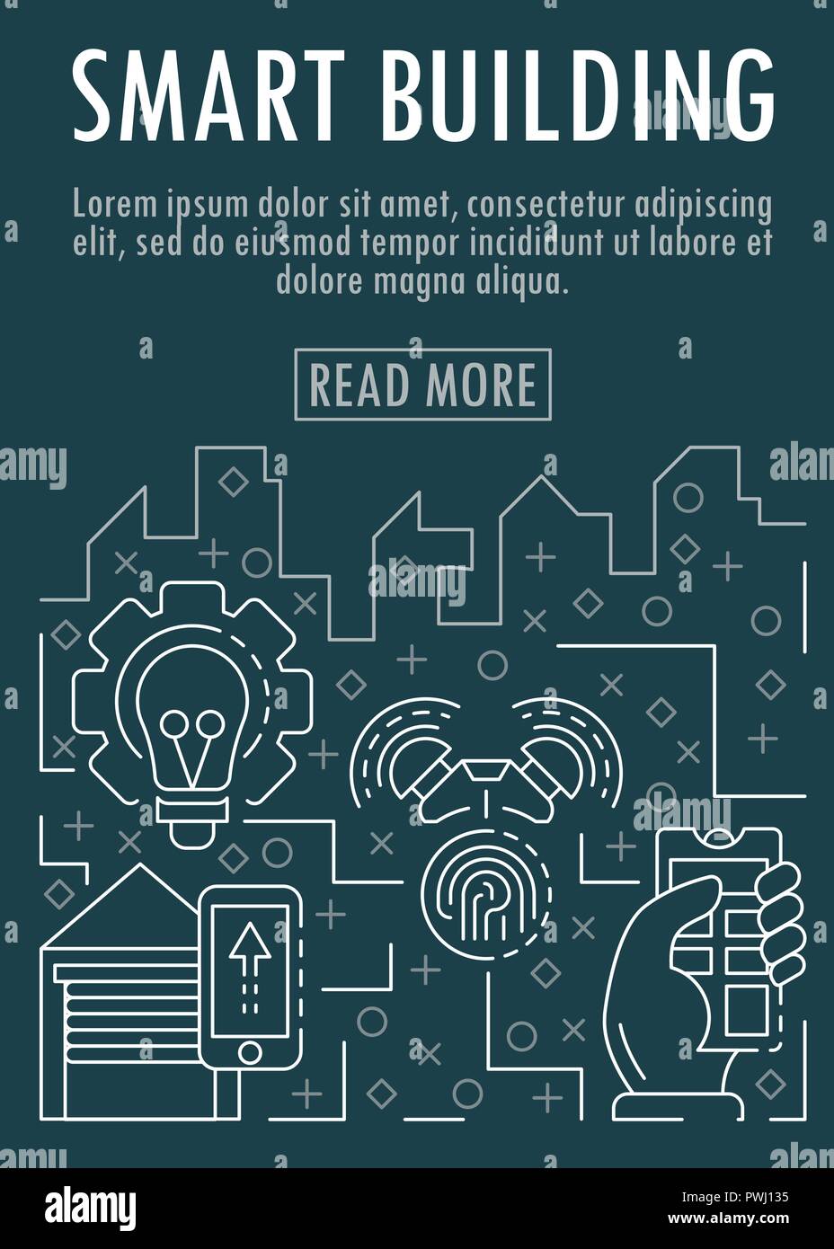 Smart bulding banner, outline style Stock Vector Image & Art - Alamy