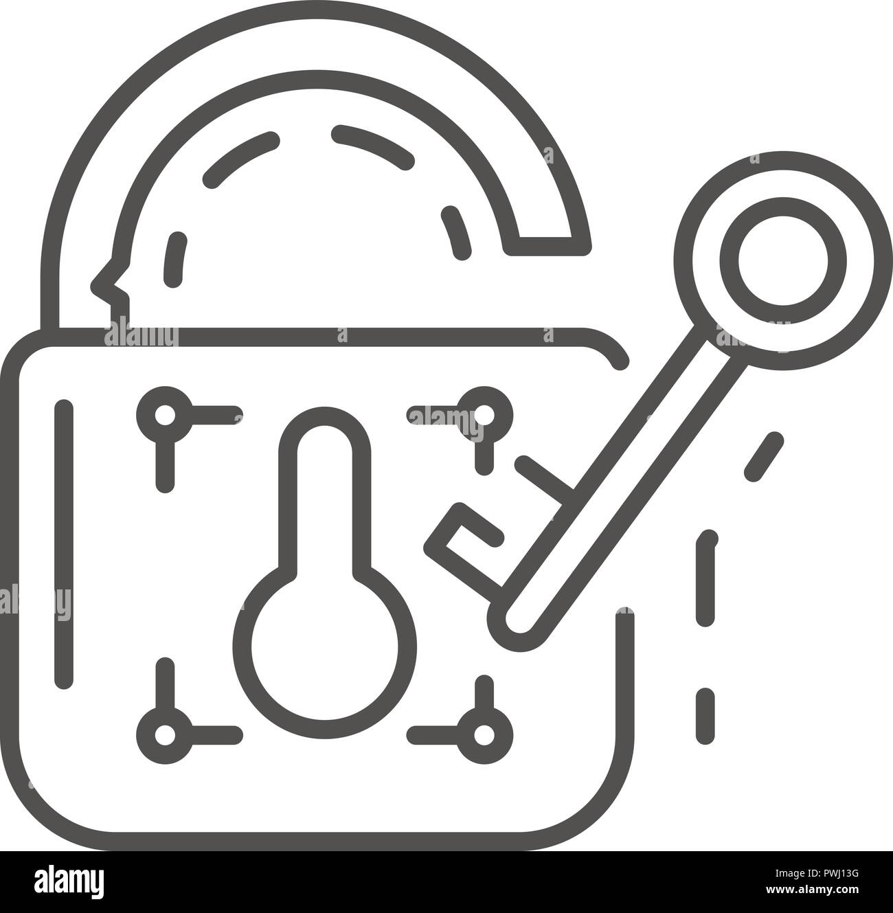 Unlock device security icon, outline style Stock Vector