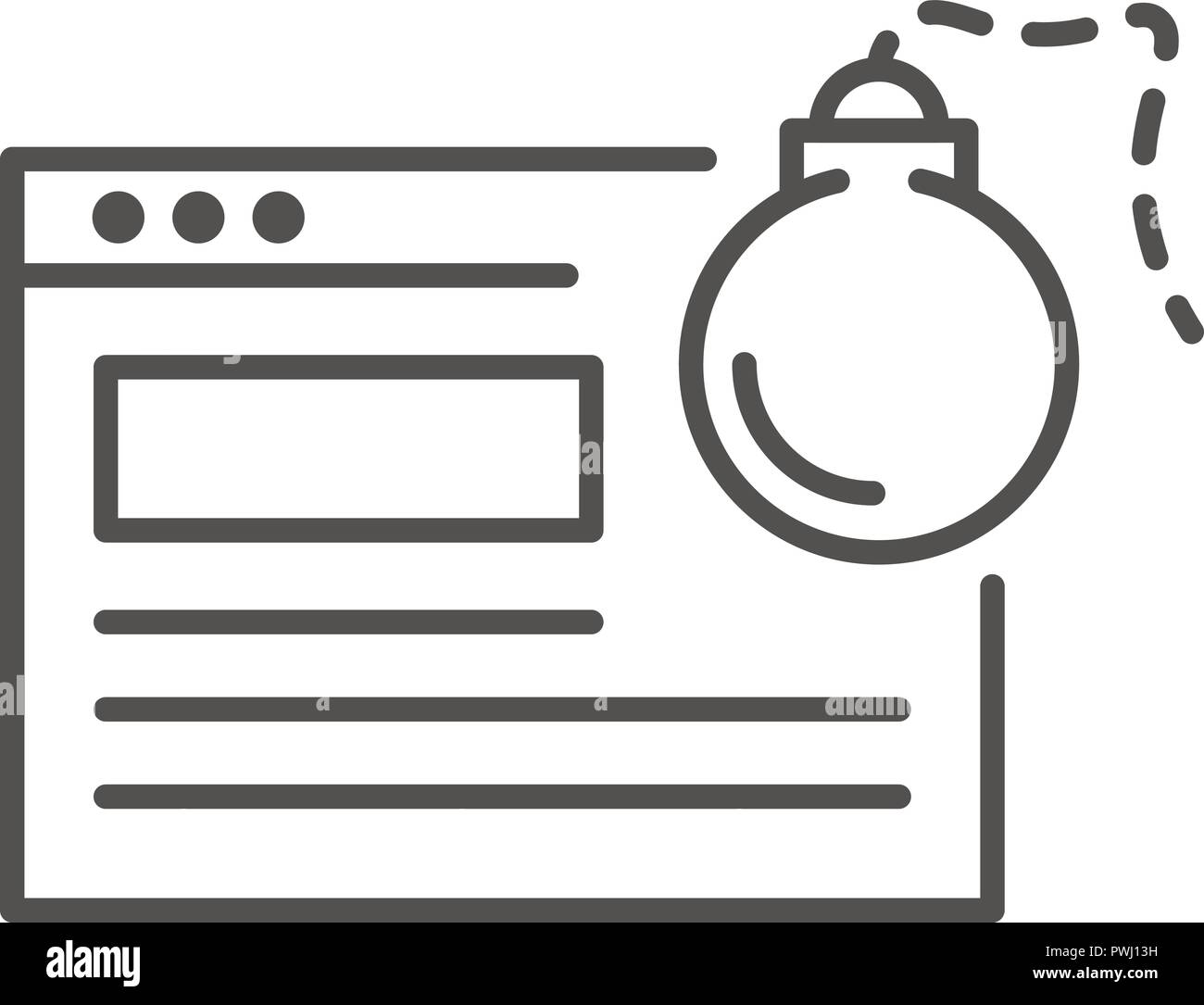 Computer virus bomb icon, outline style Stock Vector