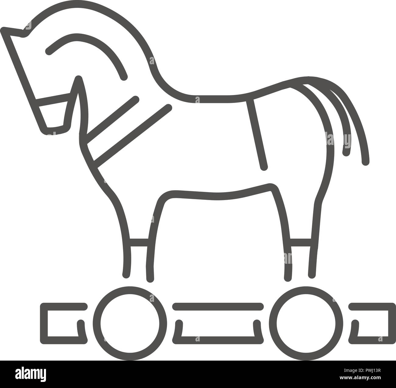trojan horse virus icon outline style stock vector art trojan horse virus