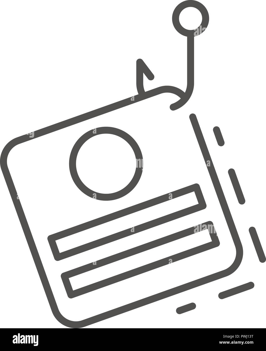 Phishing personal data icon, outline style Stock Vector