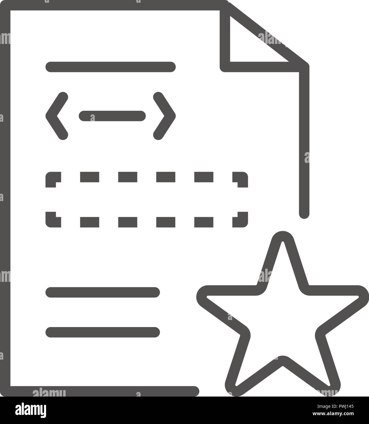 Star security document icon, outline style Stock Vector