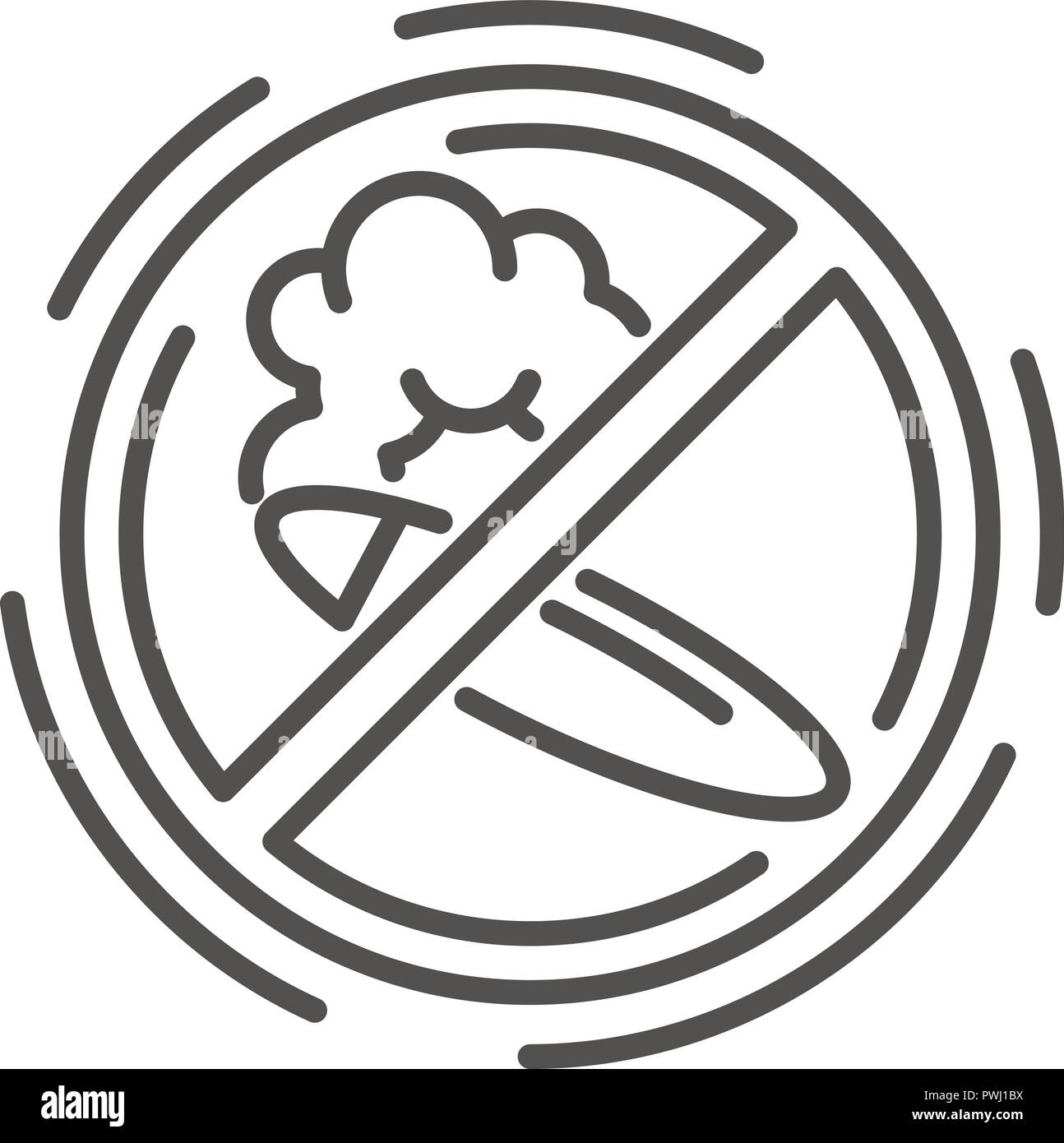 No smoking cigar icon, outline style Stock Vector