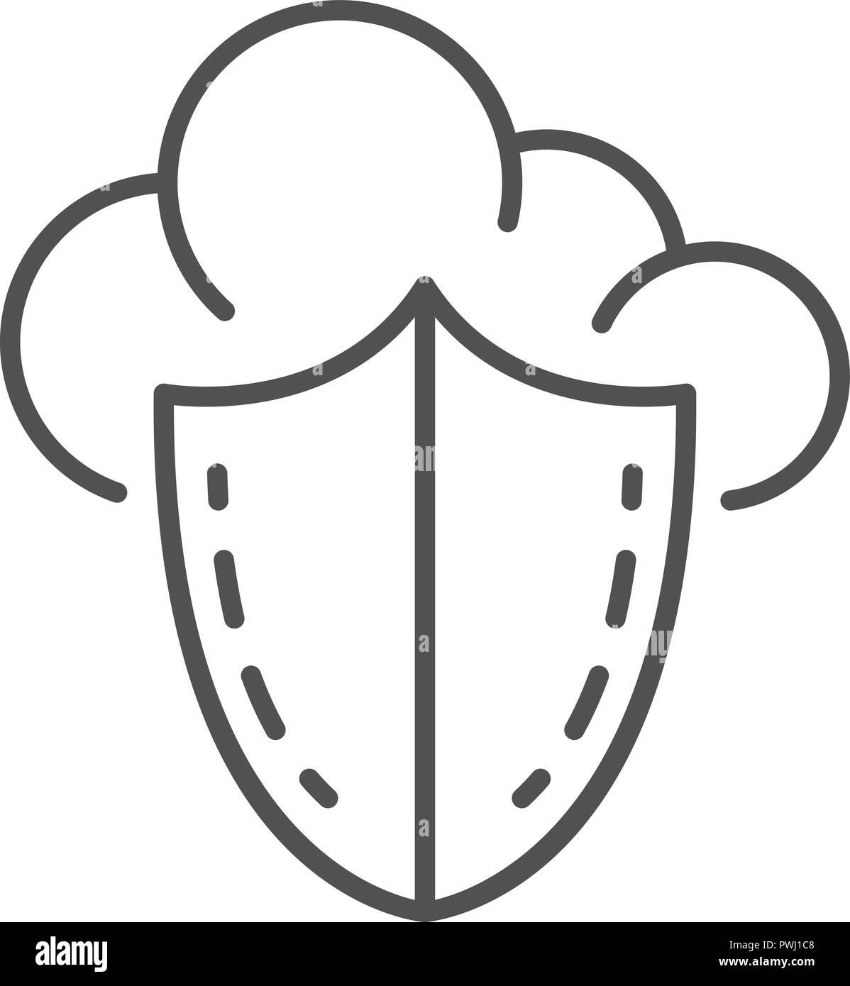 Secured data cloud icon, outline style Stock Vector