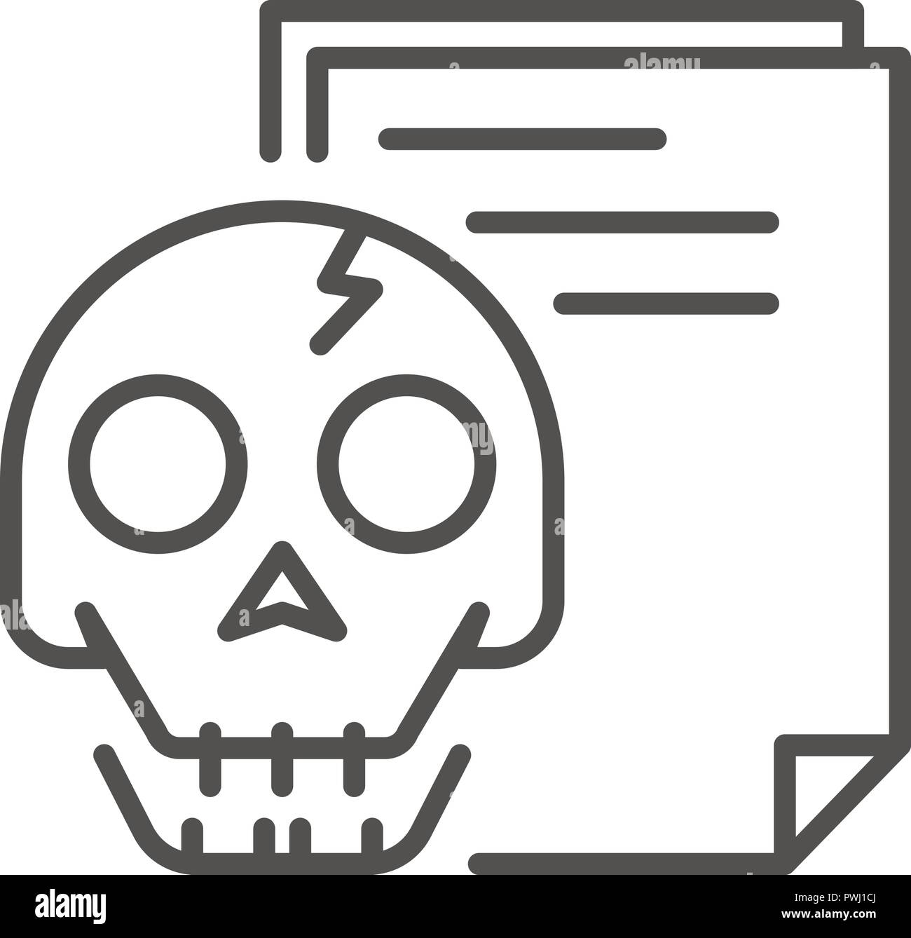 Hack document icon, outline style Stock Vector
