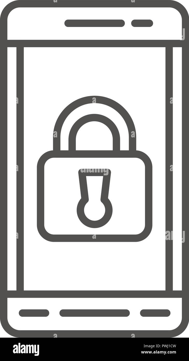Locked smartphone icon, outline style Stock Vector Image & Art - Alamy