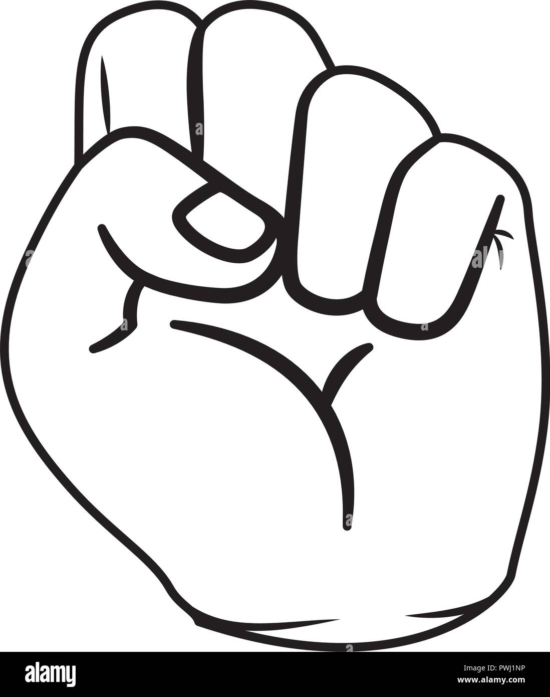 hand in fight signal isolated icon Stock Vector Image & Art - Alamy