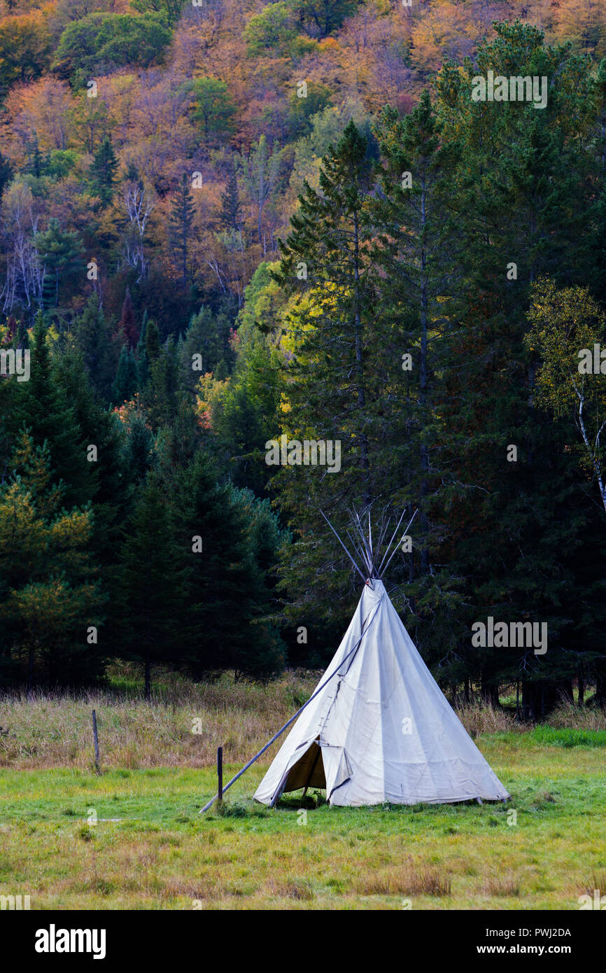 A tipi also teepee in autumn Stock Photo