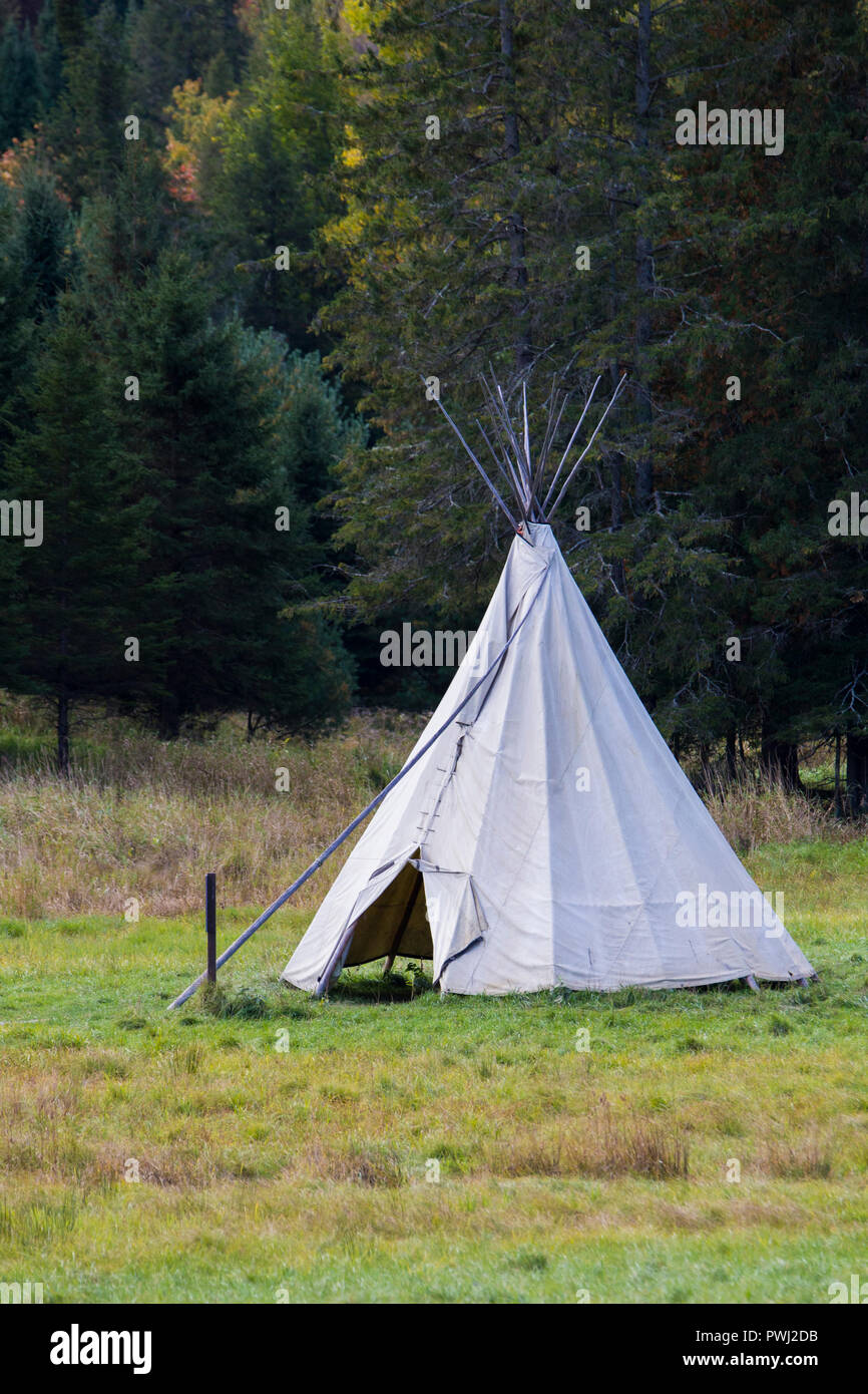 A tipi also teepee in autumn Stock Photo