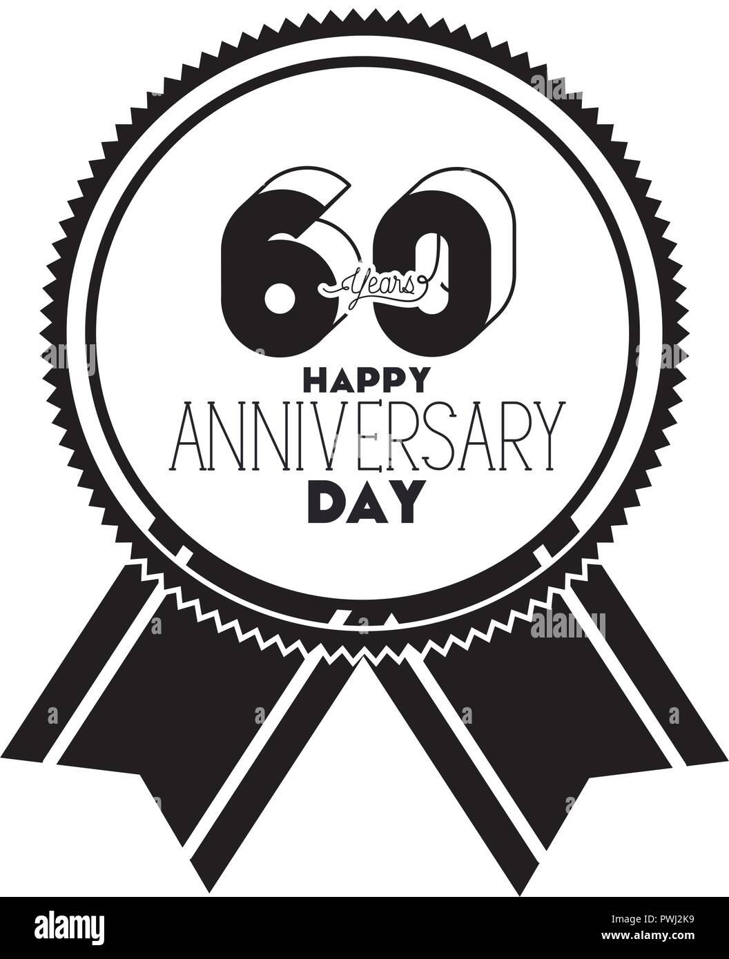 number 60 for anniversary celebration card icon Stock Vector Image