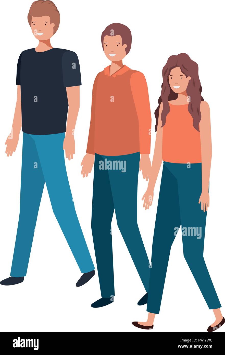 group of people standing avatar character Stock Vector Image & Art - Alamy