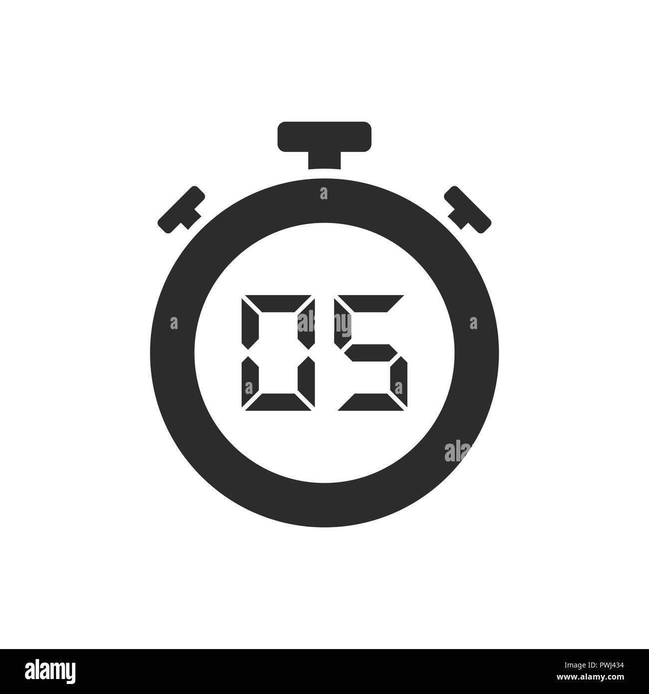 Isolated stopwatch icon with five seconds. Vector illustration Stock ...