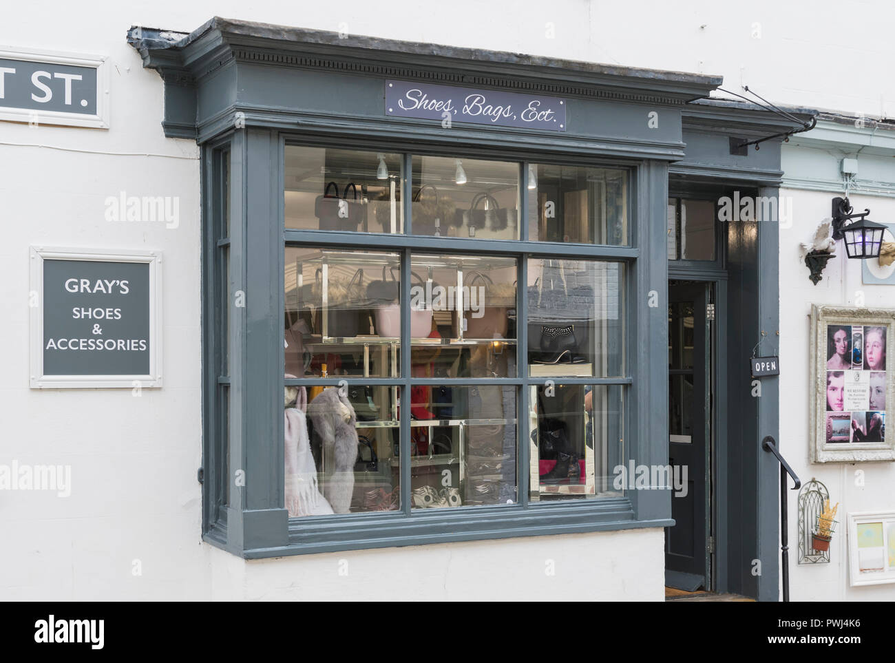 Gray's shoes & accessories boutique shop, a small village shop selling shoes  & bags in Arundel, West Sussex, England, UK Stock Photo - Alamy