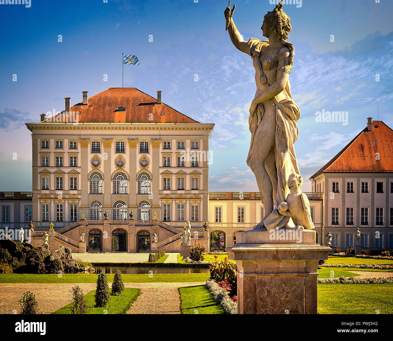 DE - BAVARIA: Nymphenburg Castle at Munich  (HDR-image) Stock Photo